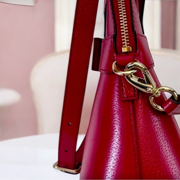 Kate Spade Red Plum Bow Kirk Park Medium Maize Dome Satchel - Picture 13 of 13